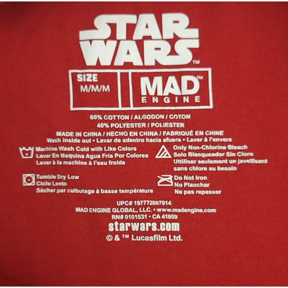Mad Engine Mens Star Wars Christmas Tee M Red I Can Feel Your Presents Vader - Picture 4 of 6